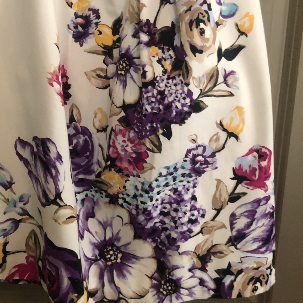 WHBM white floral strapless dress - Picture 4 of 9